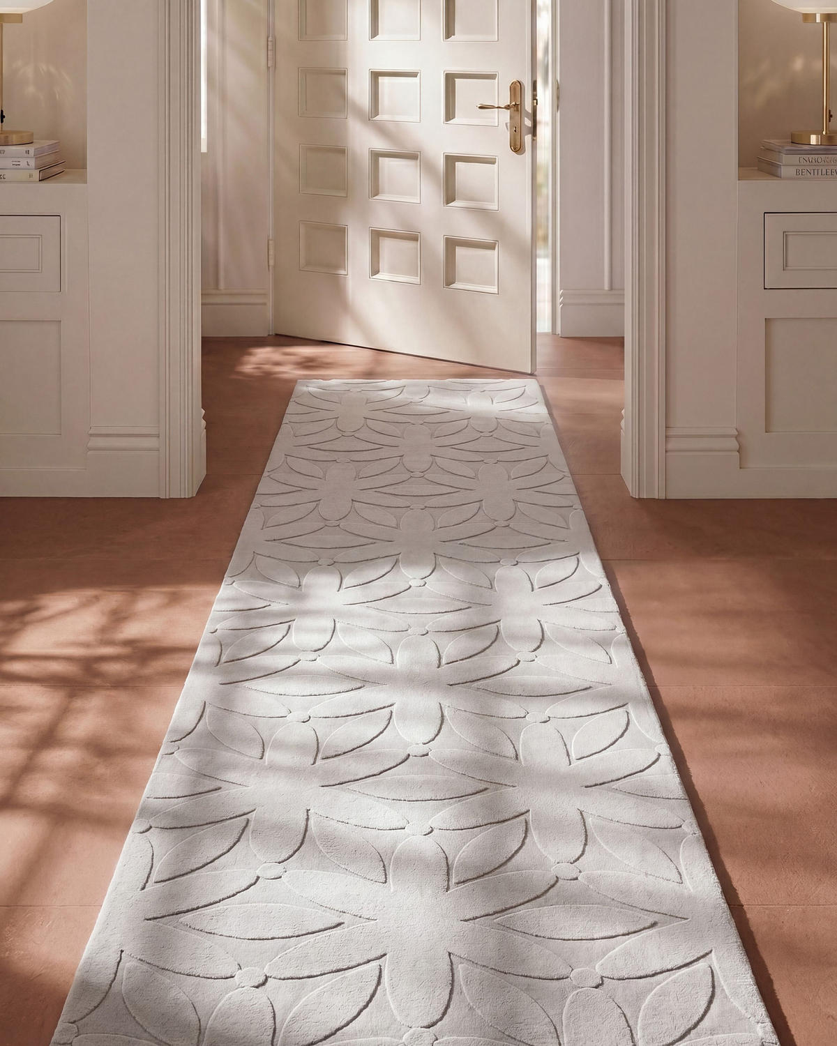 TEPPICH Hellgrau 80/300 cm Hood - Hellgrau/Grau, Textil (80/300cm) - Beliani