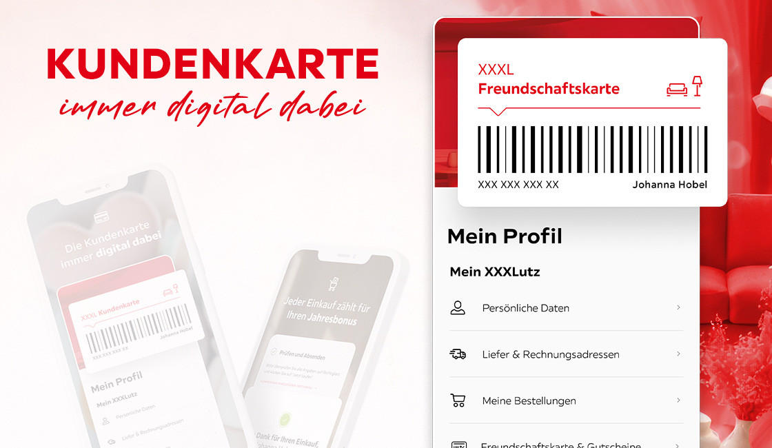 Kundenkarte immer digital dabei - XXXL Freundschaftskarte