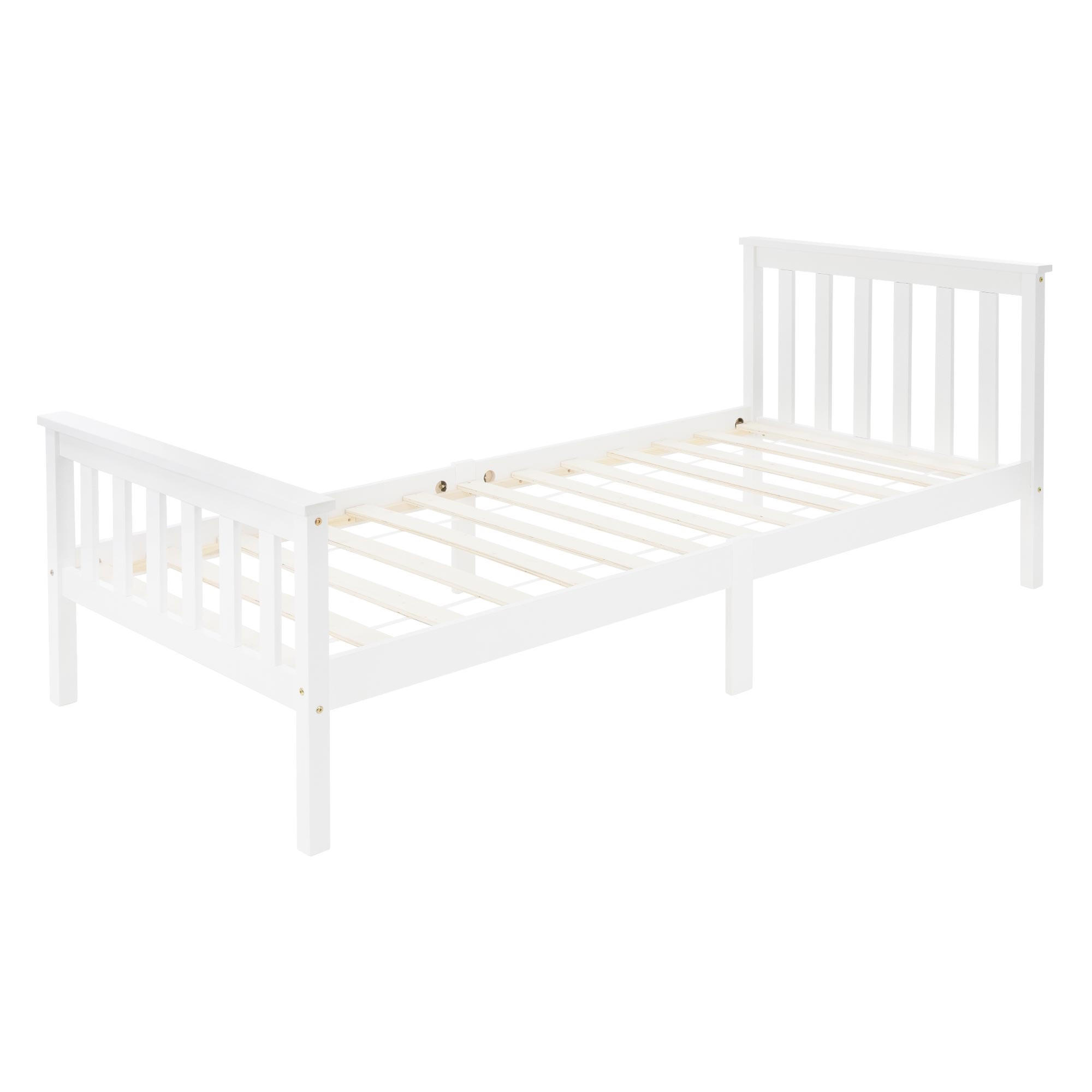 ML-DESIGN DŘEVĚNÁ POSTEL 90x200 cm bílá z borového dřeva s roštem