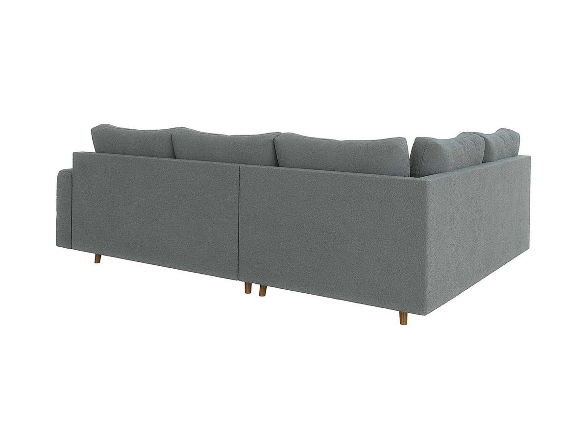 ECKSOFA Henrik Grau Boucle - Ottomane links - Braun/Grau, Holz/Textil (231/161cm) - S-Style Möbel
