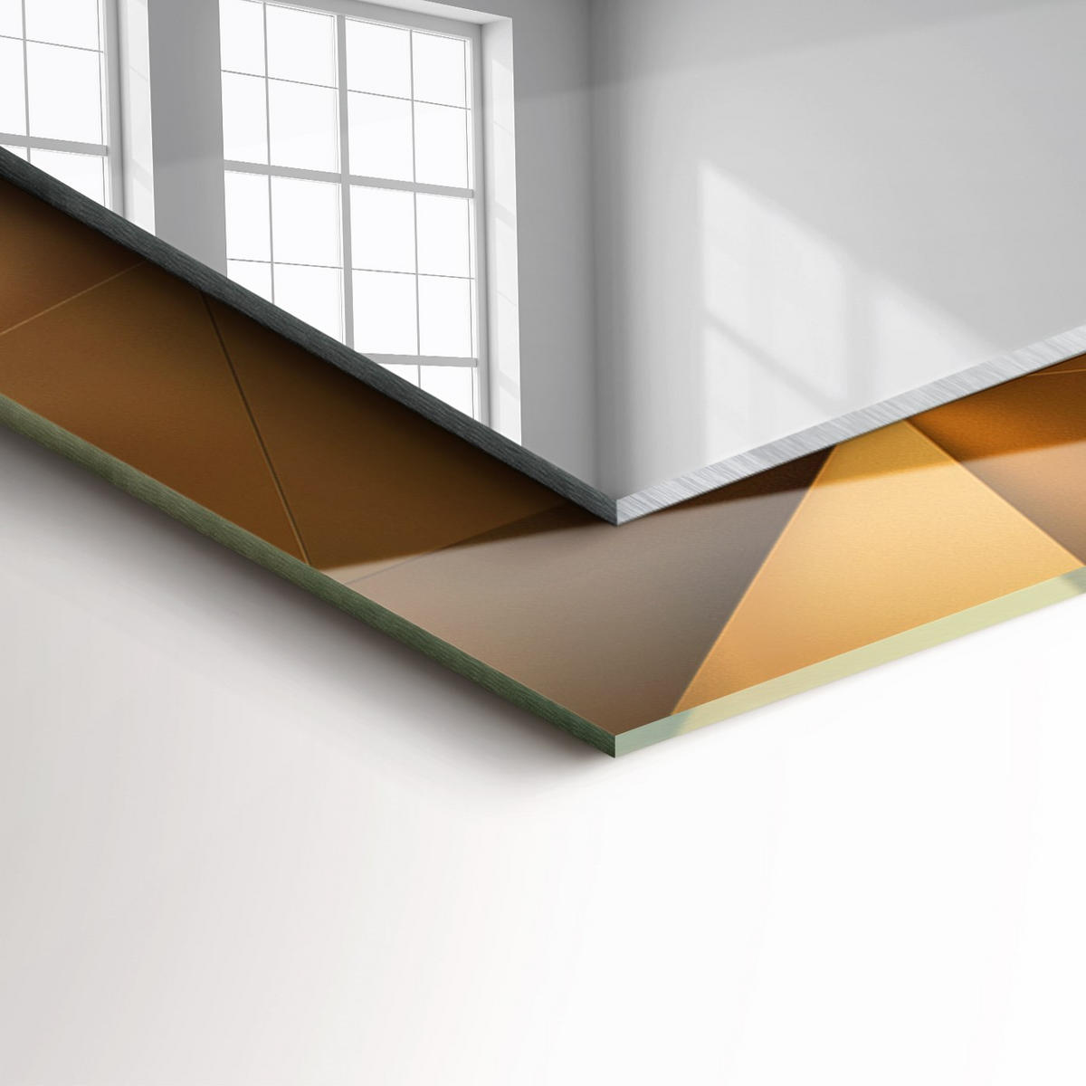 SPIEGEL 60 x 60 cm Rechteckig mit Aufdruck - Graubraun, Glas (60/60/0.4cm) - TULUP