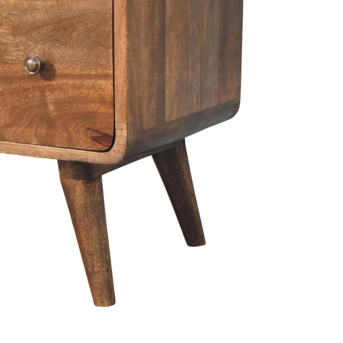 KOMMODE Abgerundete Kante, 3 Schubladen - Dunkelbraun/Messingfarben, Holz/Metall (70/80/35cm) - Artisan Furniture