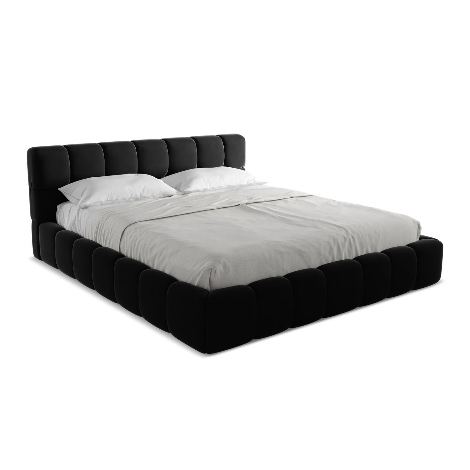 POLSTERBETT mit Bettkasten und Lattenrost 200x228 Schwarz - Schwarz, Kunststoff/Textil (180/200cm) - LaMiaSofa