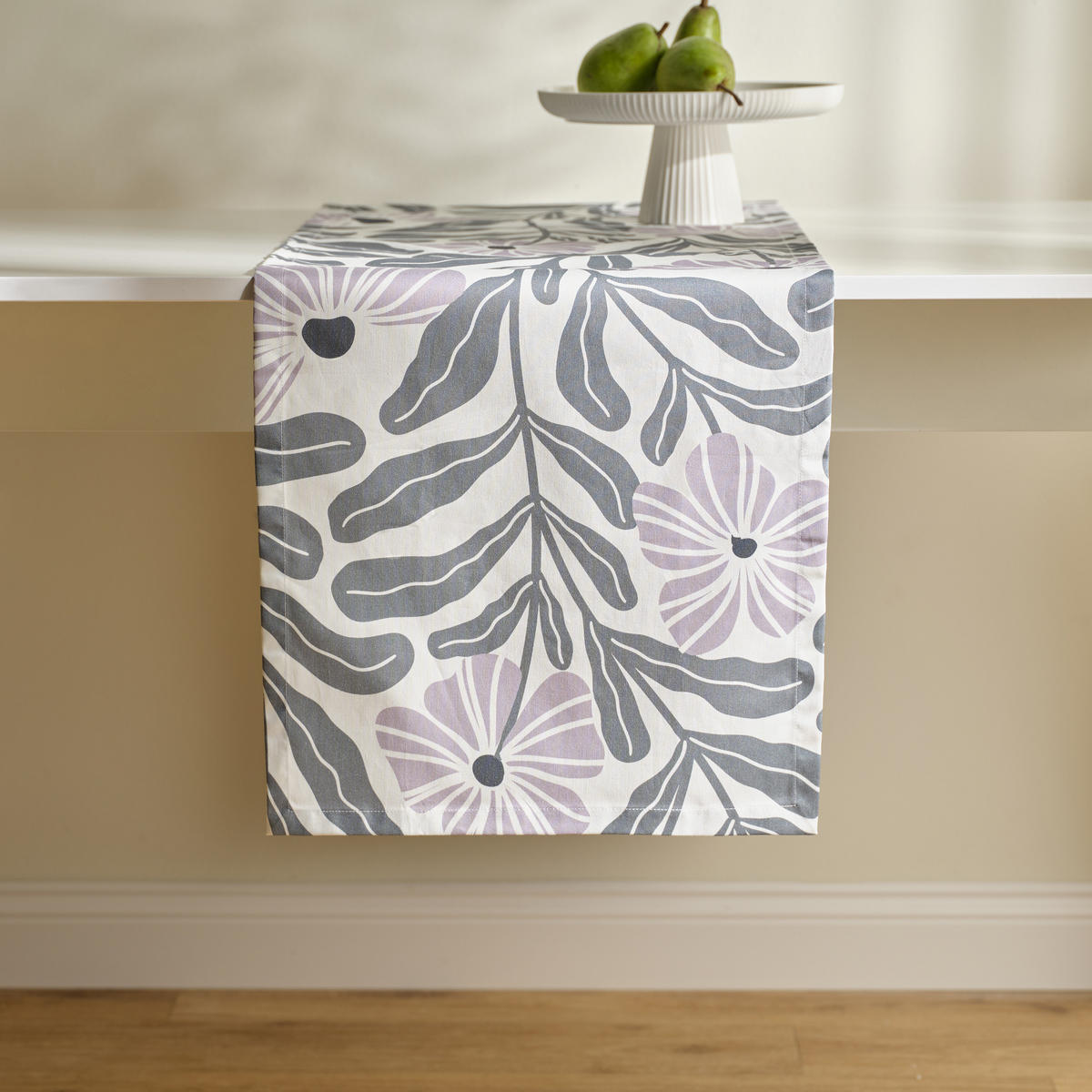 TISCHLÄUFER Leyra 40x180cm, Weiß - Weiß, Textil (180/40/1cm) - home&you