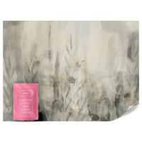 FOTOTAPETE Aquarell Blumen Blätter Abstraktion Vintage 250x175 - Beige/Grau, Papier (250/175cm) - Muralo