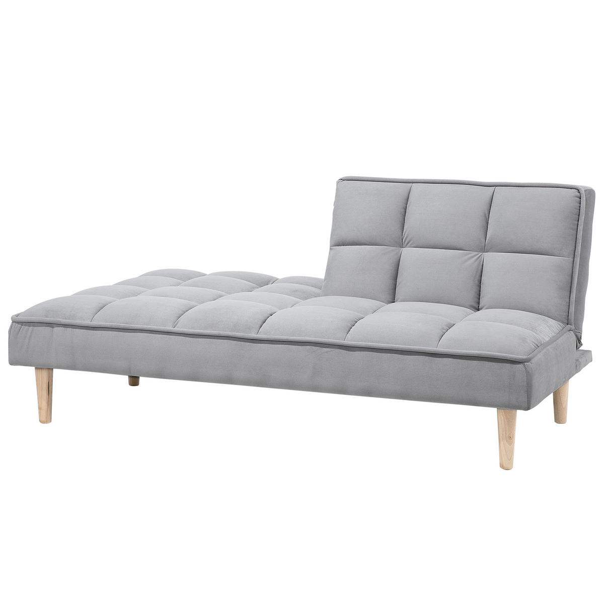 3-SITZER-SCHLAFSOFA Polyester Grau Siljan - Hellgrau, Textil (177/80/80cm) - Beliani