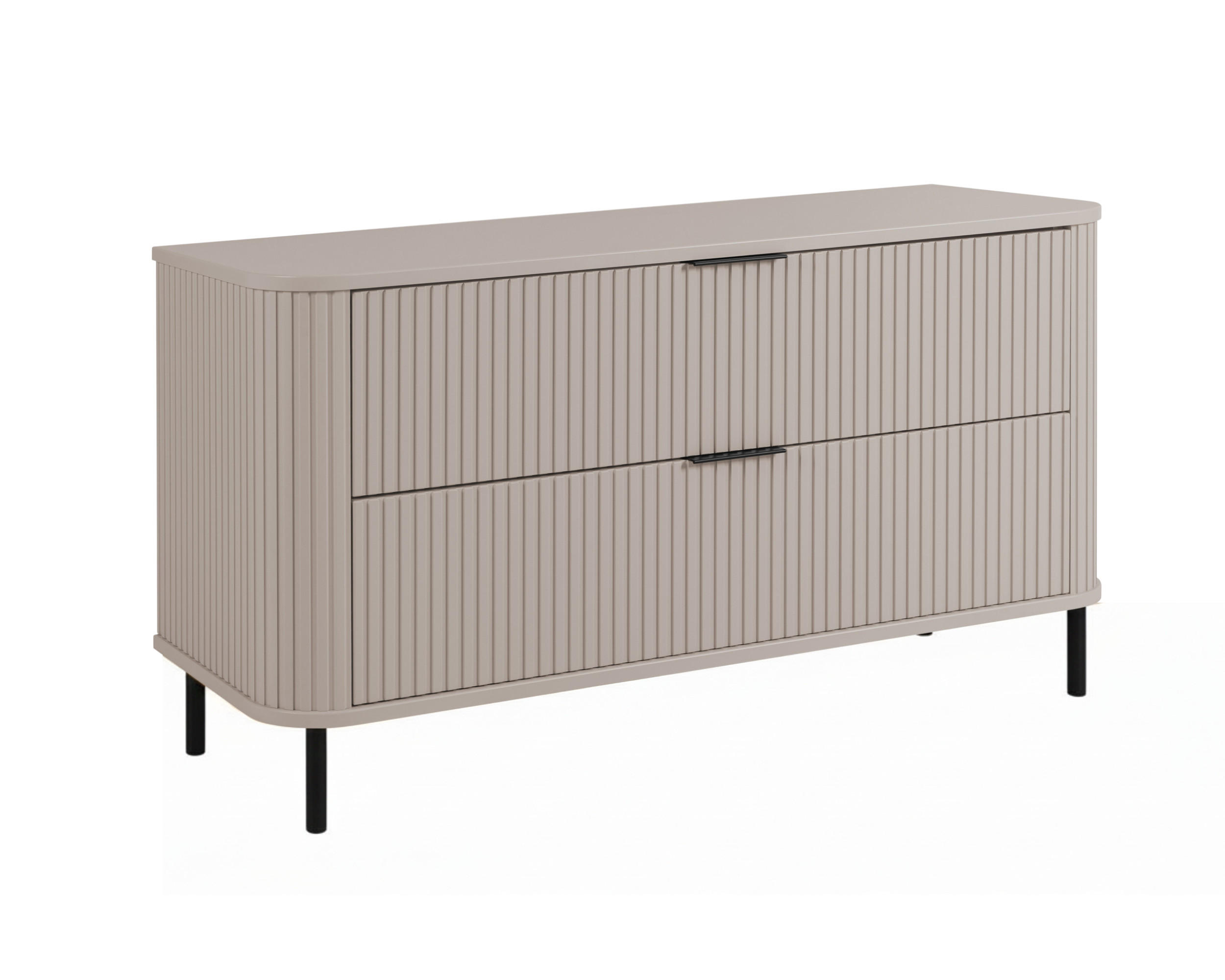 BADEZIMMERSCHRANK : Farbe Kaschmir, Griff schwarz, Füße schwarz, 120 x 41,5 x 66,7 cm - Kaschmir/Schwarz, Holzwerkstoff (120/66.7/41.5cm) - 3XE LIVING