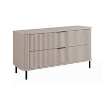 BADEZIMMERSCHRANK : Farbe Kaschmir, Griff schwarz, Füße schwarz, 120 x 41,5 x 66,7 cm - Kaschmir/Schwarz, Holzwerkstoff (120/66.7/41.5cm) - 3XE LIVING