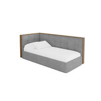 EINZELLBETT Jugendbett mit Bettkasten, Rechts - SOVY 100x200 Grau - Silberfarben, Holzwerkstoff/Textil (100/200cm) - ALTDECOR
