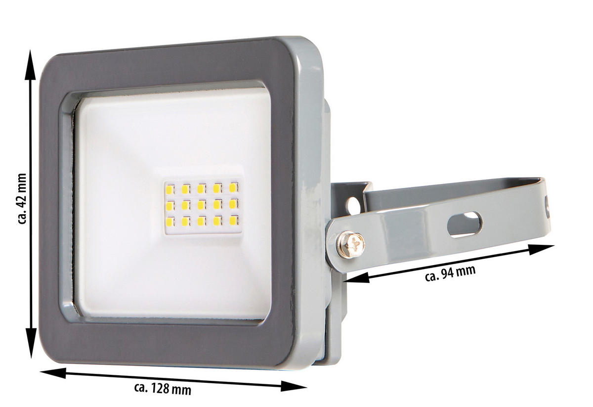 LED-STRAHLER - 15W mit 1500 Lumen, IP65 wasserdicht für Außenbereich, grau, 2er-Set - Grau, Metall (12.9/9.3/4.2cm) - Northpoint