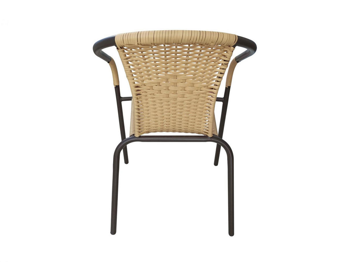 STAPELSTUHL Ibiza 52x54x72 cm, Metall, Braun-Beige - Beige, Metall (52/72/54cm) - dasmöbelwerk