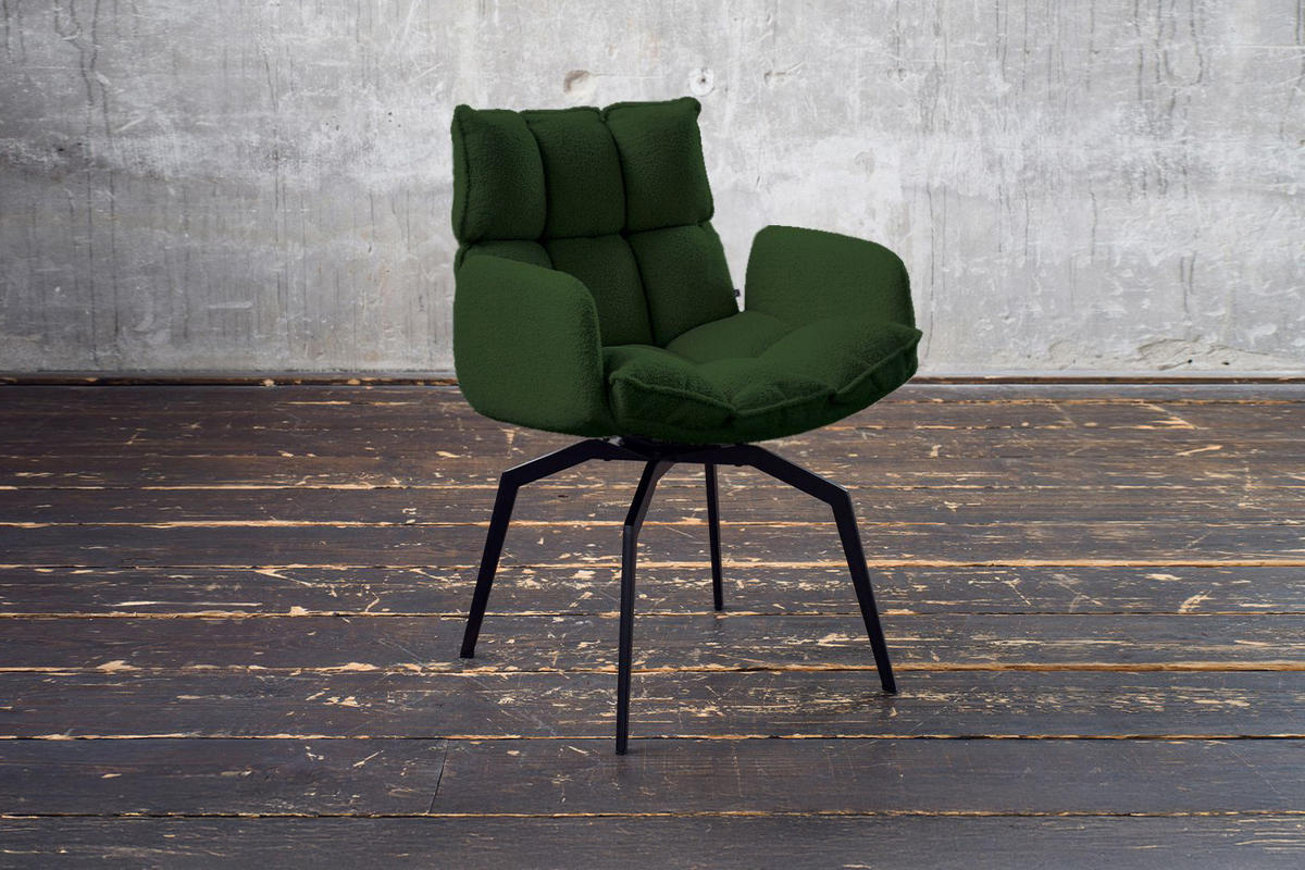 ESSZIMMERSTUHL BARO Grün Webstoff Drehbar (360°) (1er-Set) - Grün, Kunststoff/Textil (59/86/65cm) - KAWOLA