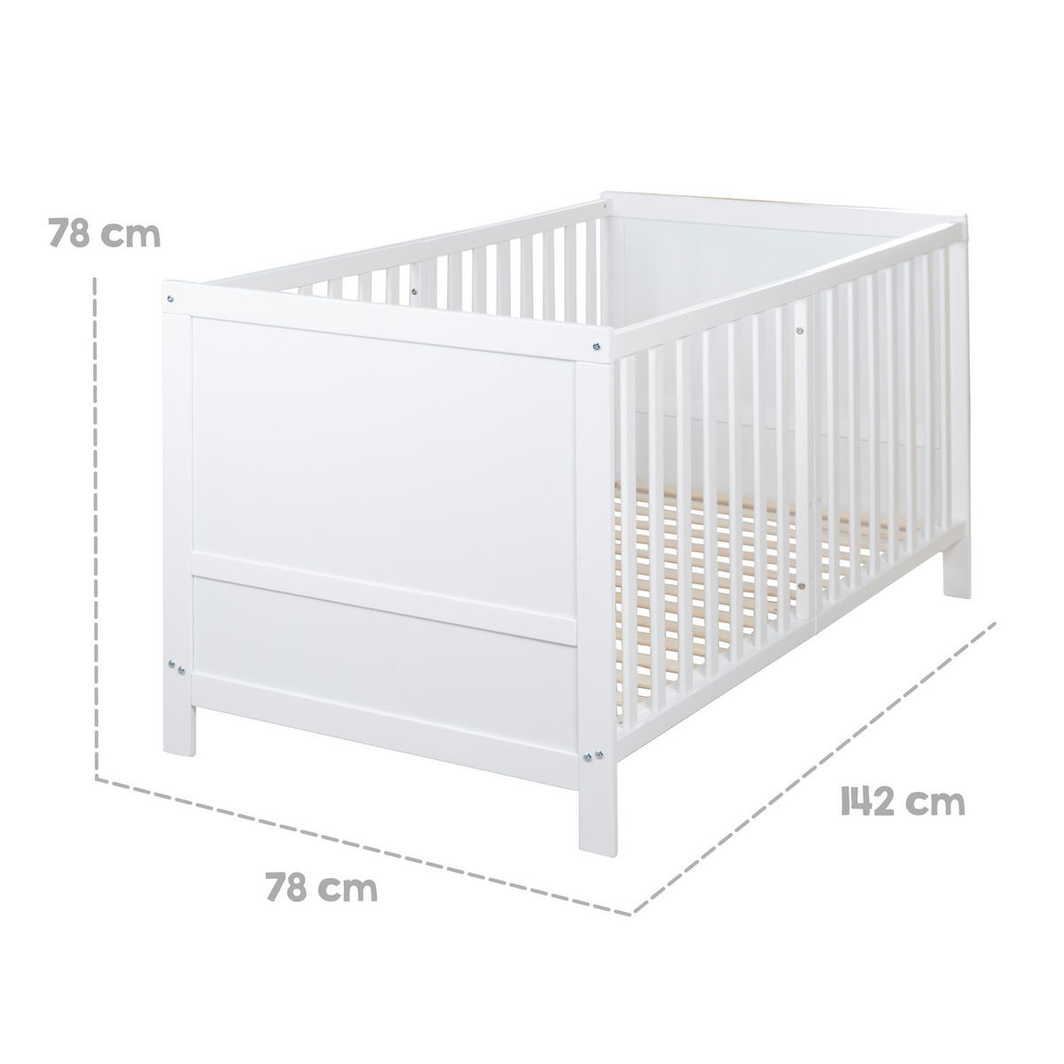 BABYBETT Easy Sleep 70 x 140 cm - Weiß, Holzwerkstoff (70/140cm) - Roba