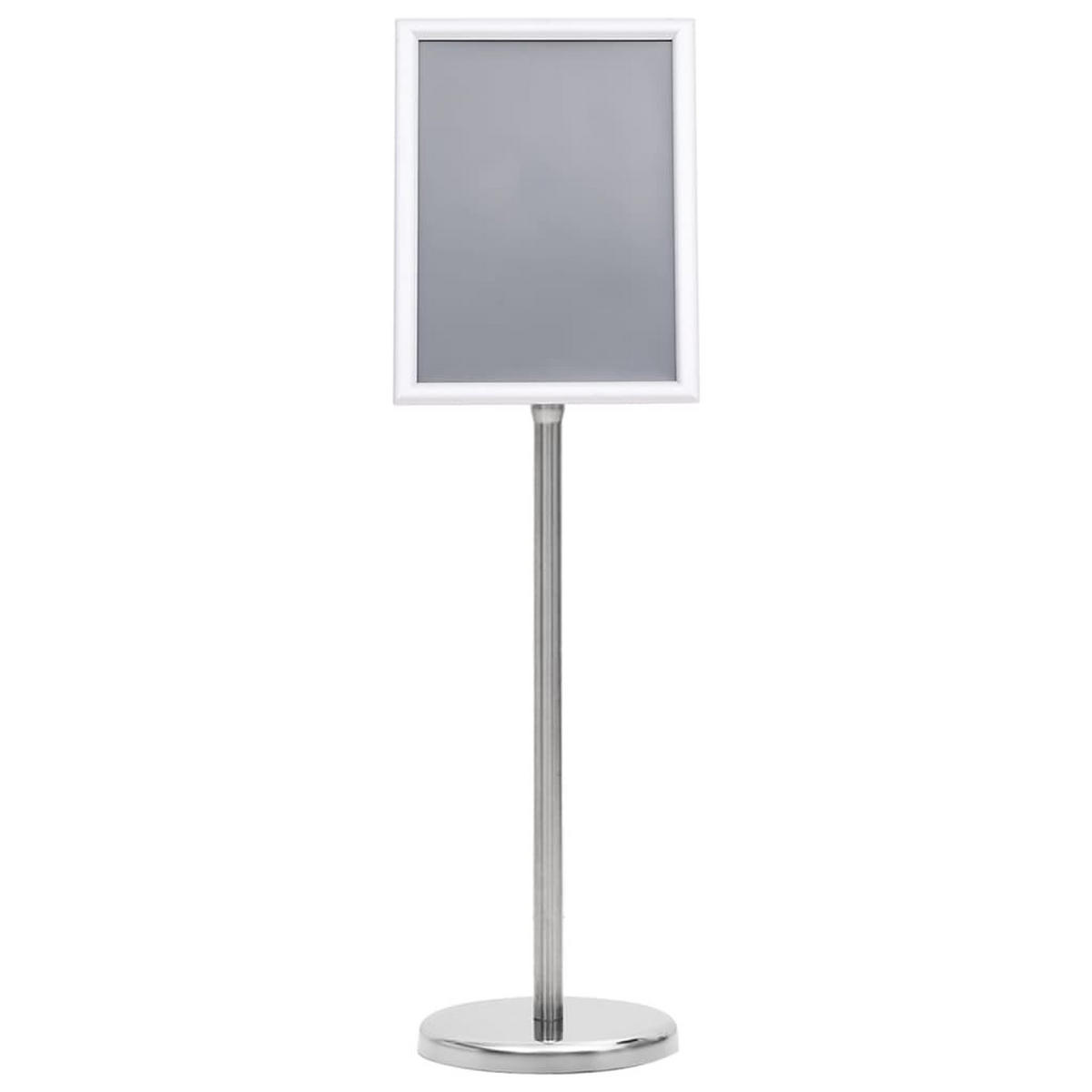 A4-PLAKATSTÄNDER Silbern Aluminiumlegierung - Silberfarben, Metall (25/108/25cm) - vidaXL