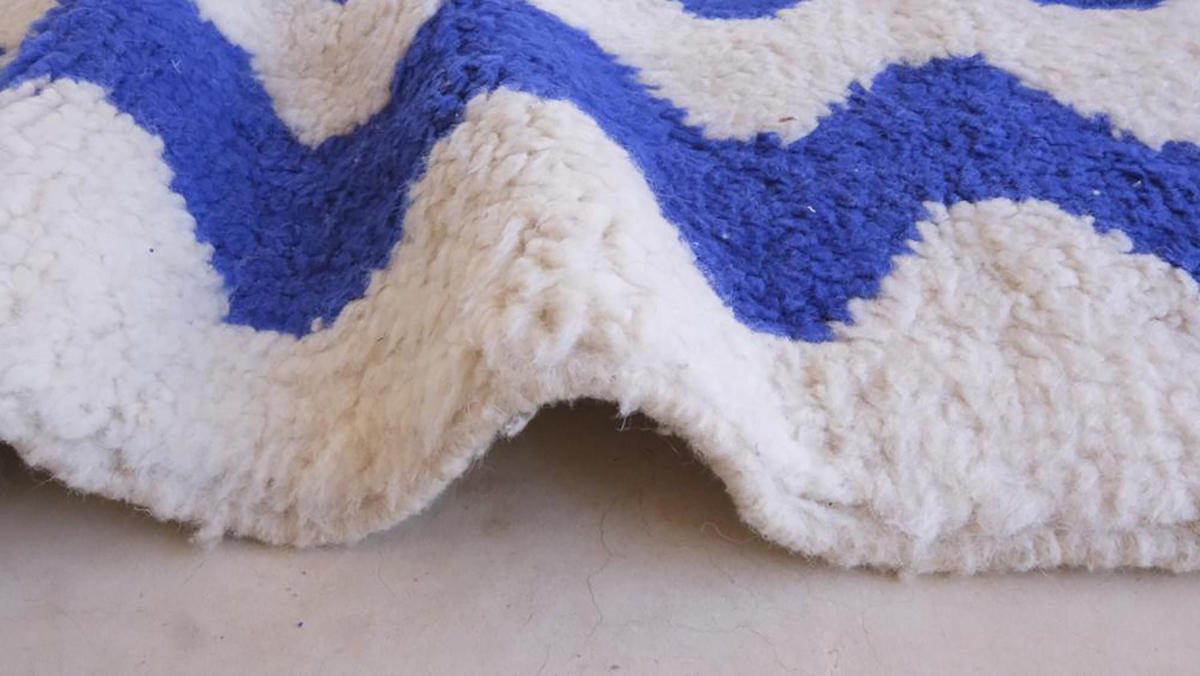 BERBERTEPPICH aus reiner Wolle 203x 294 cm - Blau, Naturmaterialien (203/294cm) - AFK Living