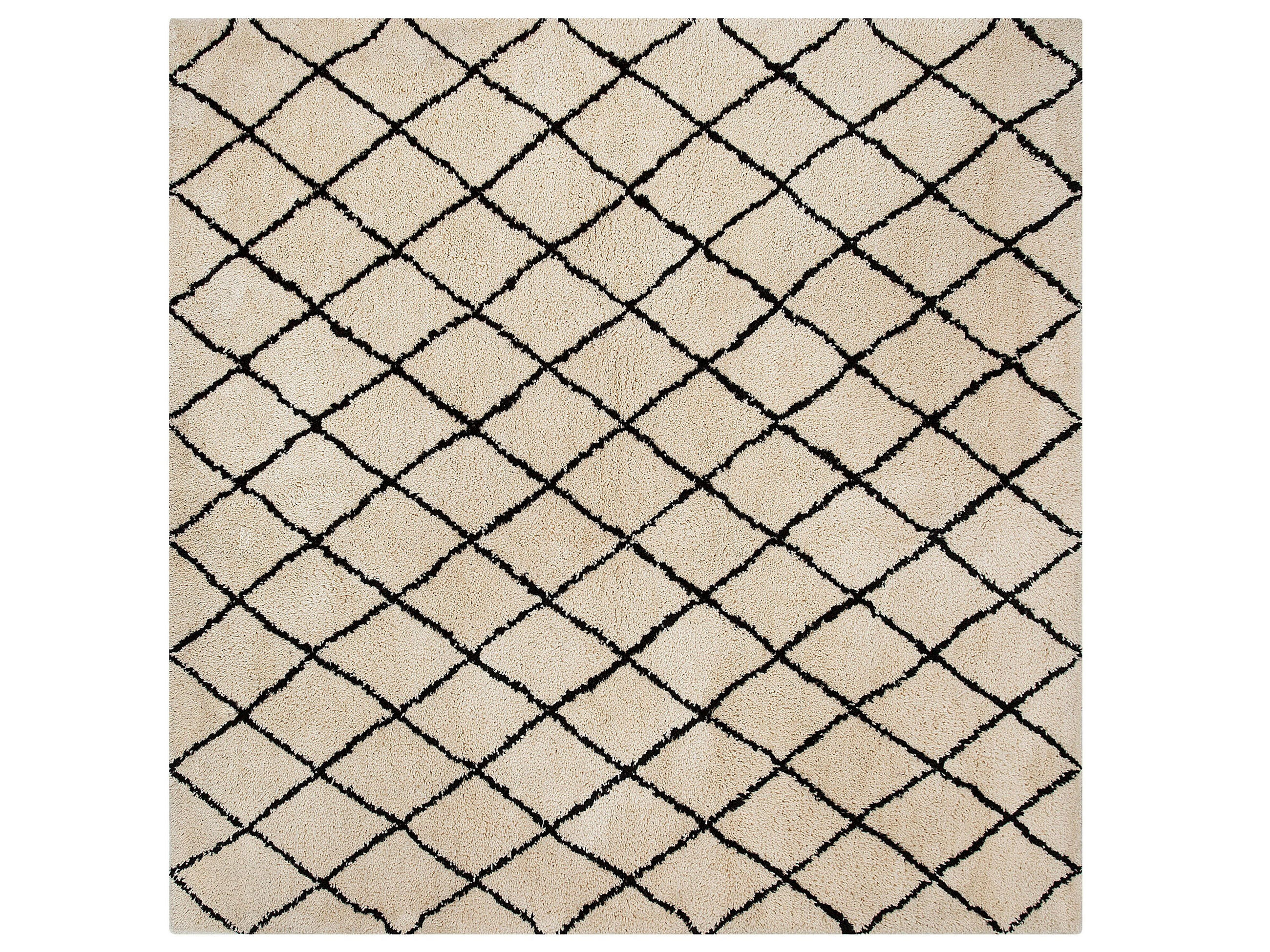 SHAGGY-TEPPICH Midyat 200/200 cm - Beige, Kunststoff (200/200cm) - Beliani