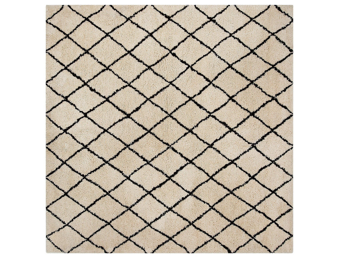 SHAGGY-TEPPICH Midyat 200/200 cm - Beige, Kunststoff (200/200cm) - Beliani