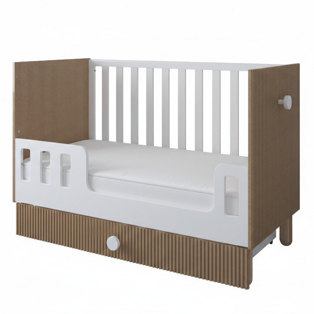 GITTERBETT Bebella - Weiß, Naturmaterialien (60/120cm) - kiki design