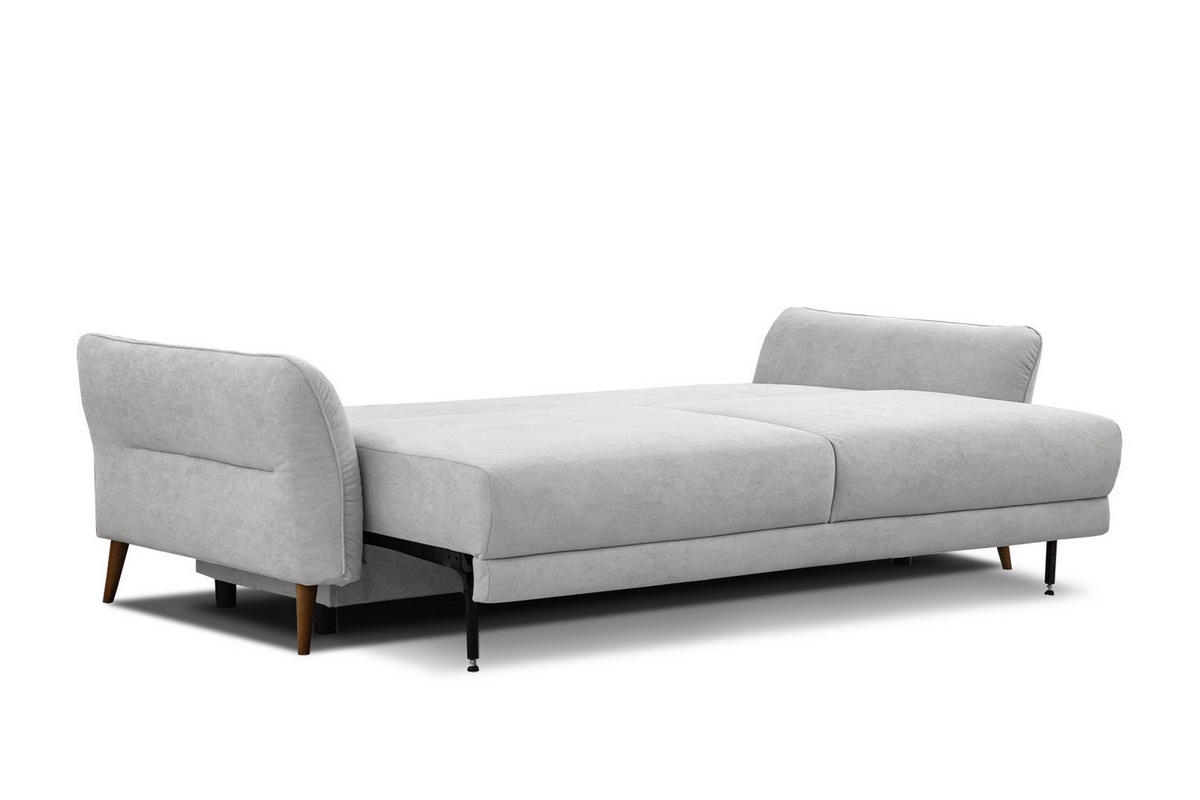 SOFA FIGARI 3-Sitzer mit Schlaffunktion, hellgrau - Hellgrau/Braun, Holz/Textil (232/90/107cm) - Courtois Laville