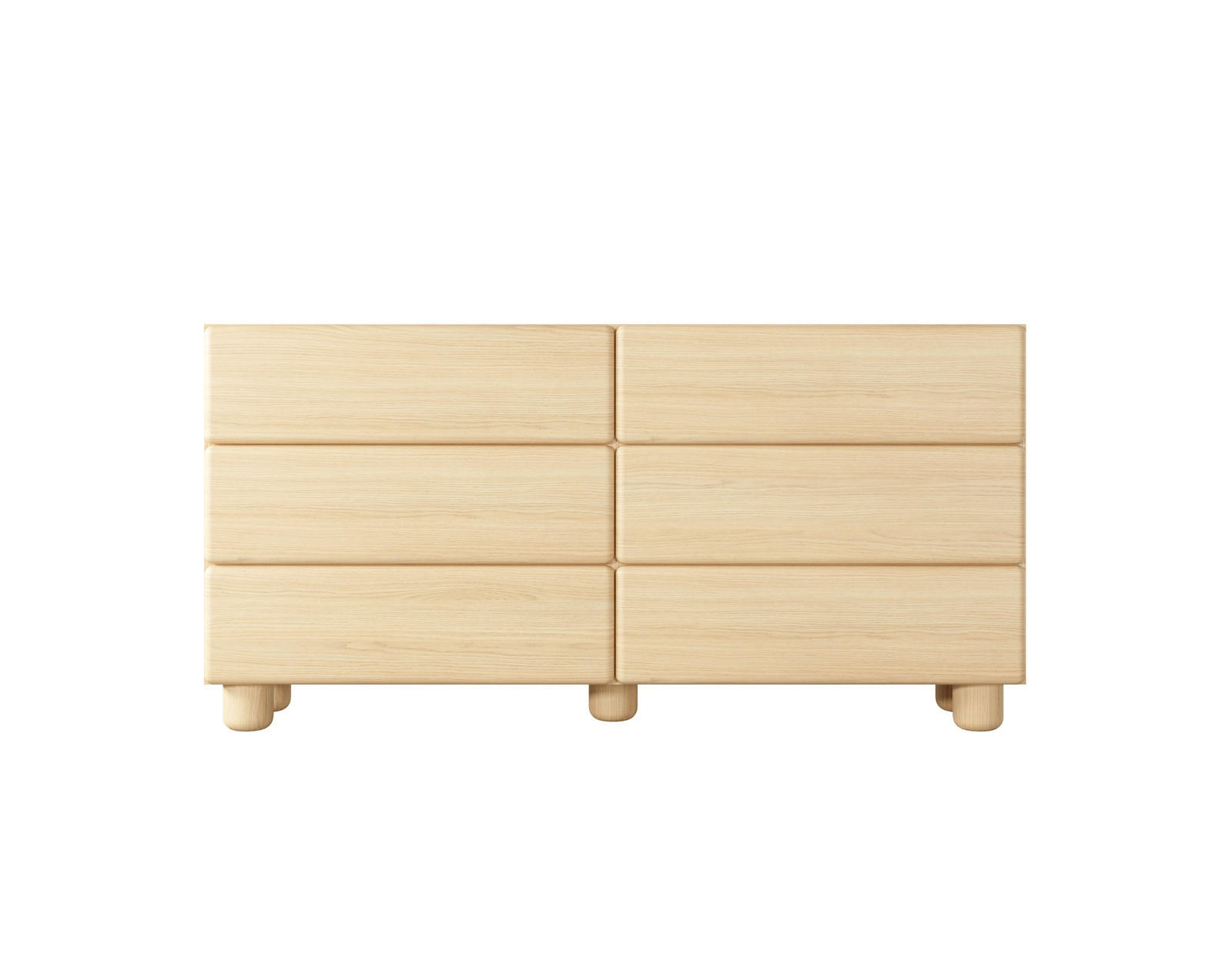 SCHUBLADENKOMMODE CERVI D 160 cm Eiche Vicenza - mit 6 Schubladen und abgerundeten Fronten - Eichefarben, Holz/Holzwerkstoff (160/80/38cm) - Ravio