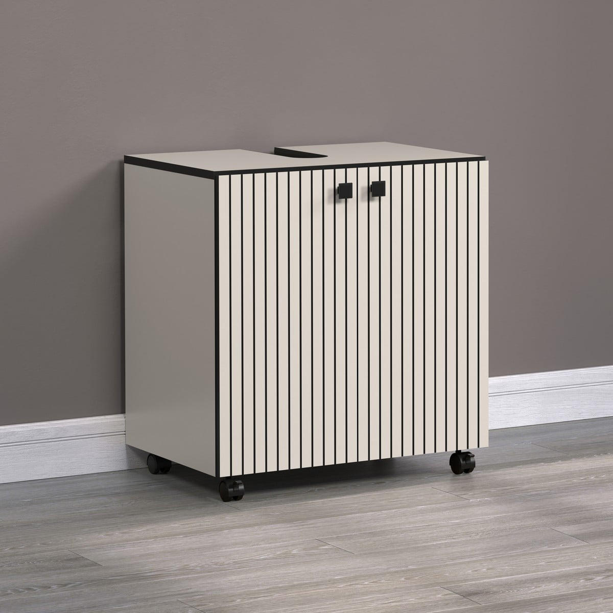 WASCHBECKENUNTERSCHRANK PureBliss Hellgrau - Hellgrau, Holzwerkstoff (60/64/42cm) - Trendteam