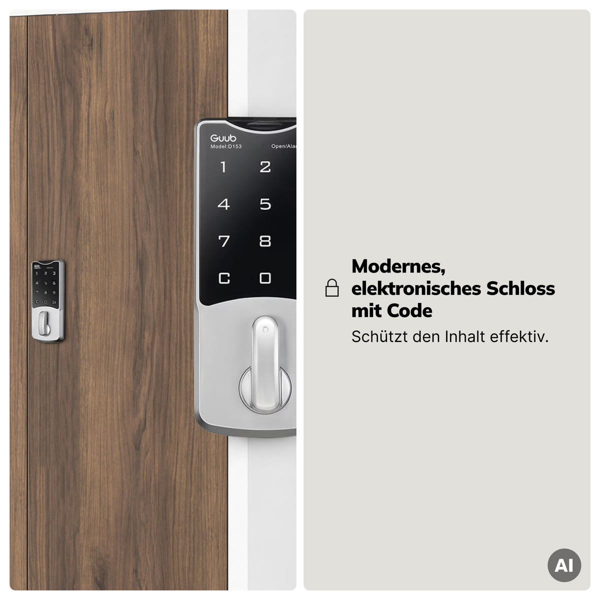 BÜROSCHRANK mit Zahlenschloss DANIEL 185x90x40 cm - Nussbaumfarben/Weiß, Metall (90/185/40cm) - Jan Nowak