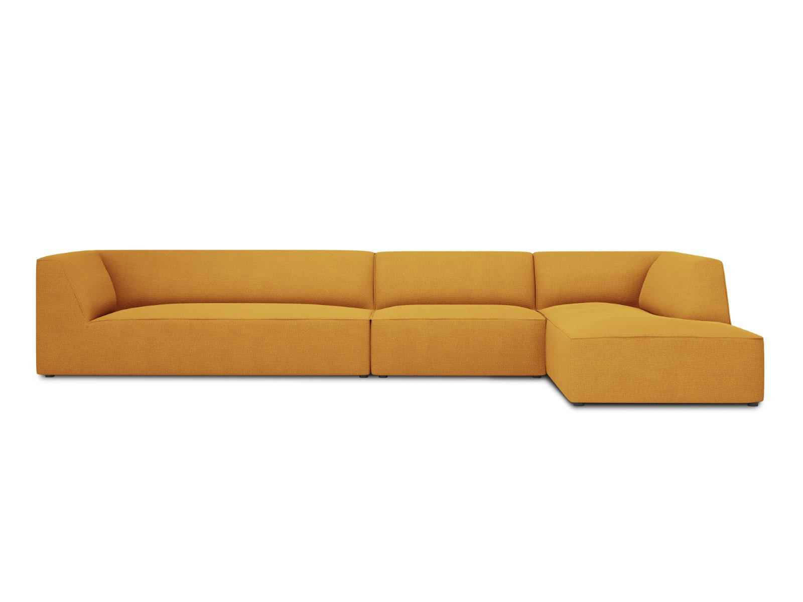 ECKSOFA rechts Ruby aus strukturiertem Stoff gelb 5 Sitzplätze - Gelb, Textil (180/366cm) - Micadoni