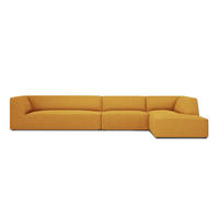 ECKSOFA rechts Ruby aus strukturiertem Stoff gelb 5 Sitzplätze - Gelb, Textil (180/366cm) - Micadoni