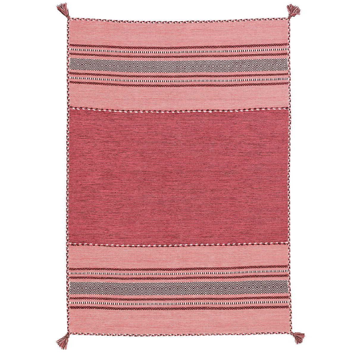 NATUR TEPPICH KELIM NAVARRO - Rosa, Textil (200/300cm) - Pergamon
