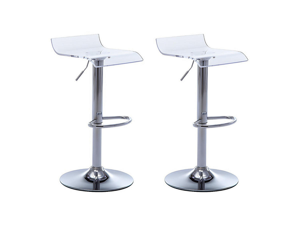BARHOCKER 2er-Set - Transparent - OLIVER - Transparent, Kunststoff (45/84/45cm) - Vente-Unique