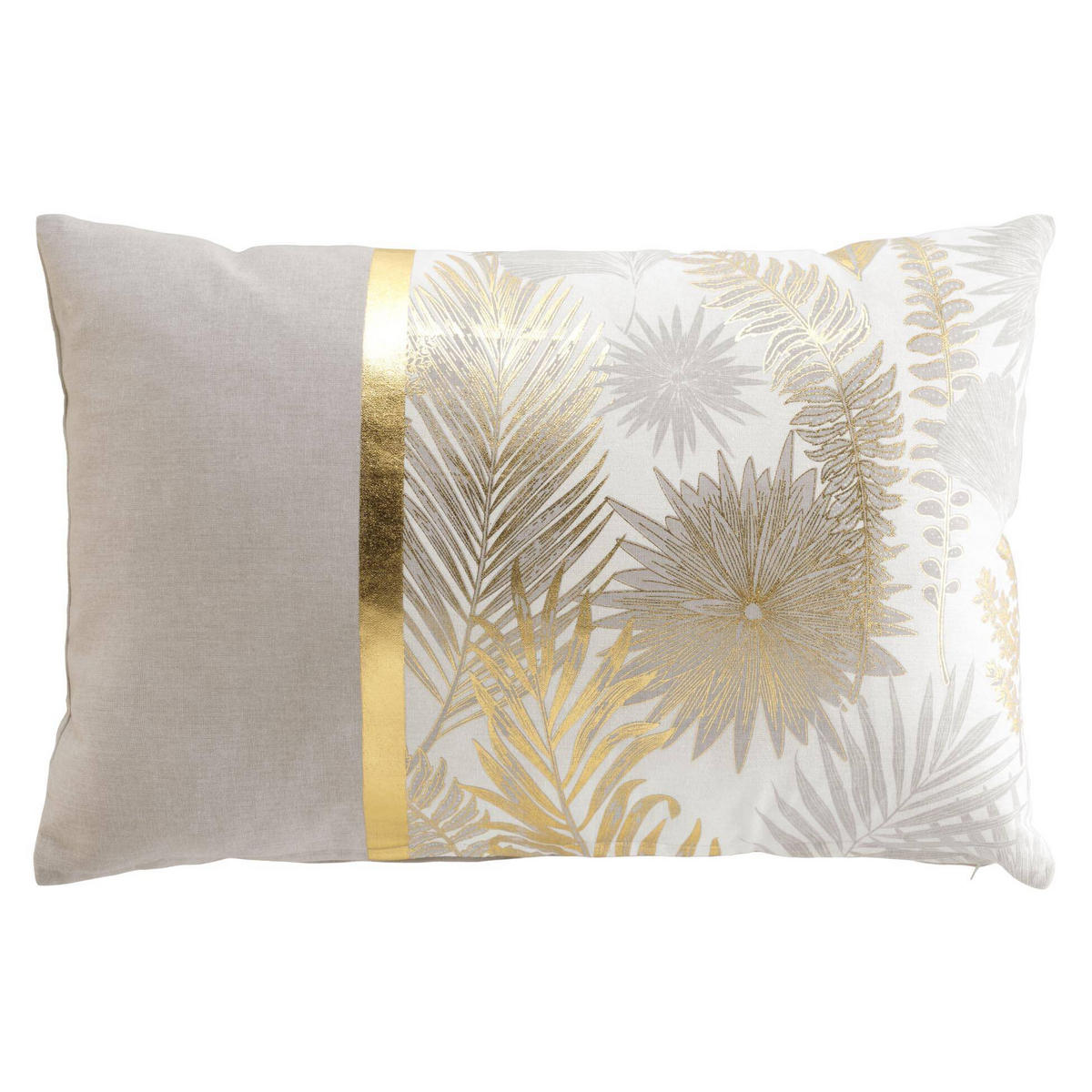 DEKORATIVES KISSEN Goldene Blätter 40/60 cm - Goldfarben, Naturmaterialien (40/60cm) - Douceur d´intérieur
