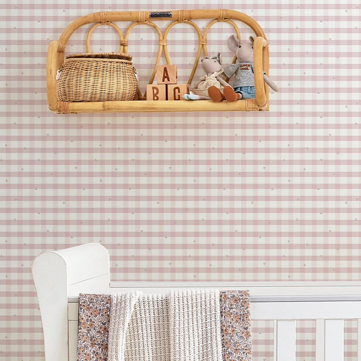 VLIESTAPETE Gingham Pale Amethyst | Hellrosa | Karodruck | 10mx52cm - Pink, Papier/Kunststoff (52/1000cm) - Graham & Brown