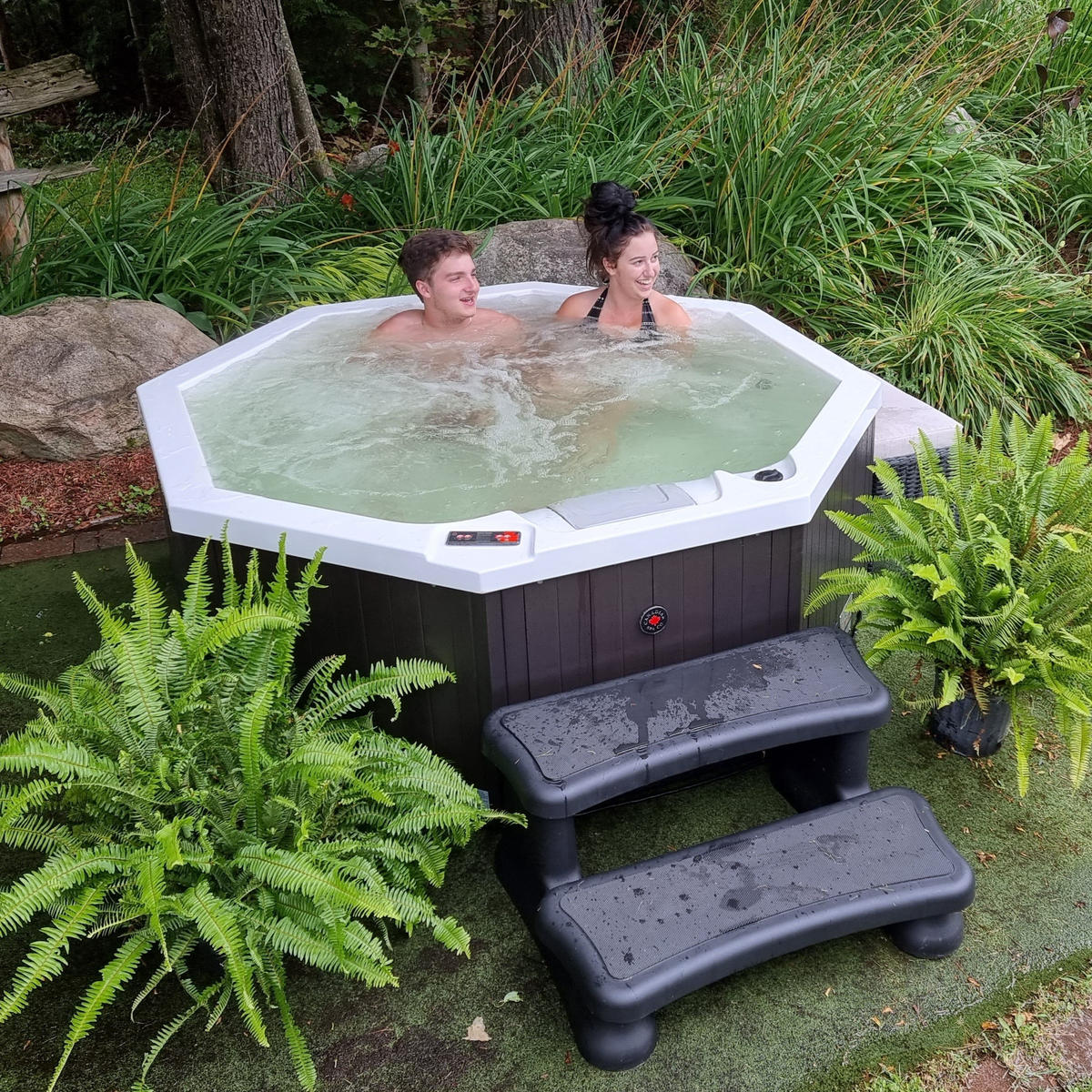 WHIRLPOOL TREPPE Premium Treppe, für runde und eckinge Whirlpools - Braun, Kunststoff (90/40/60cm) - Canadian Spa Company