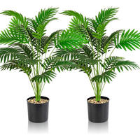 KUNSTPFLANZE 2-teiliges Set Palme 90 cm - Grün, Kunststoff (10cm)