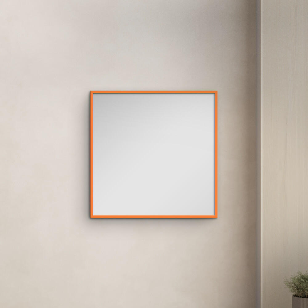 SPIEGEL - Orangenfarbenes Holz - Orange, Holz/Papier (50/50/2cm) - Poster&Frame