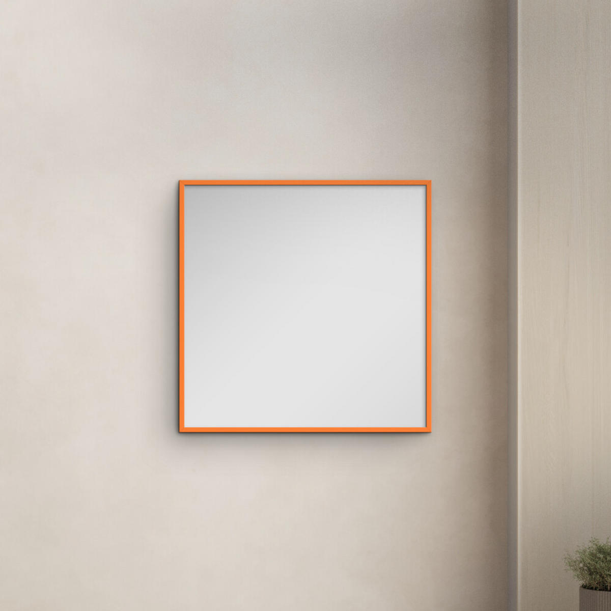 SPIEGEL - Orangenfarbenes Holz - Orange, Holz/Papier (50/50/2cm) - Poster&Frame