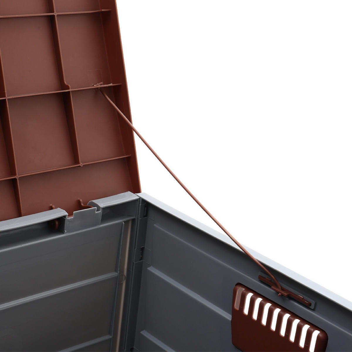 GARTENBOX Auflagenbox Kissenbox 290L aus Kunststoff in Grau&Braun außen Abschließbar Wasserdicht Wetterfest für Garten, Terrasse oder Balkon - Braun/Grau, Kunststoff (112/54/49cm) - Livingandhome