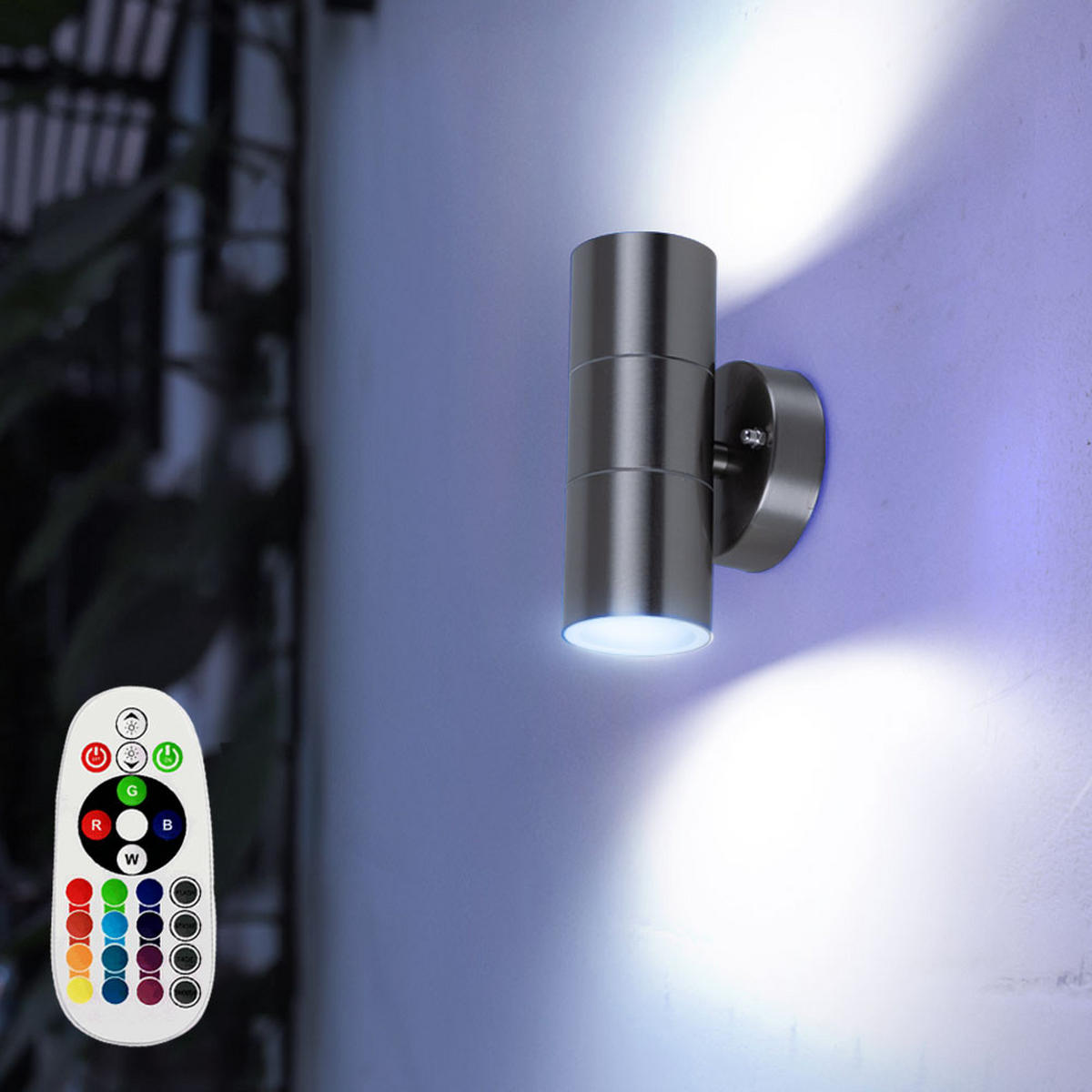 LED AUSSEN-WANDLEUCHTE Silber Metall - Silberfarben, Glas (9.2/16/9.3cm)