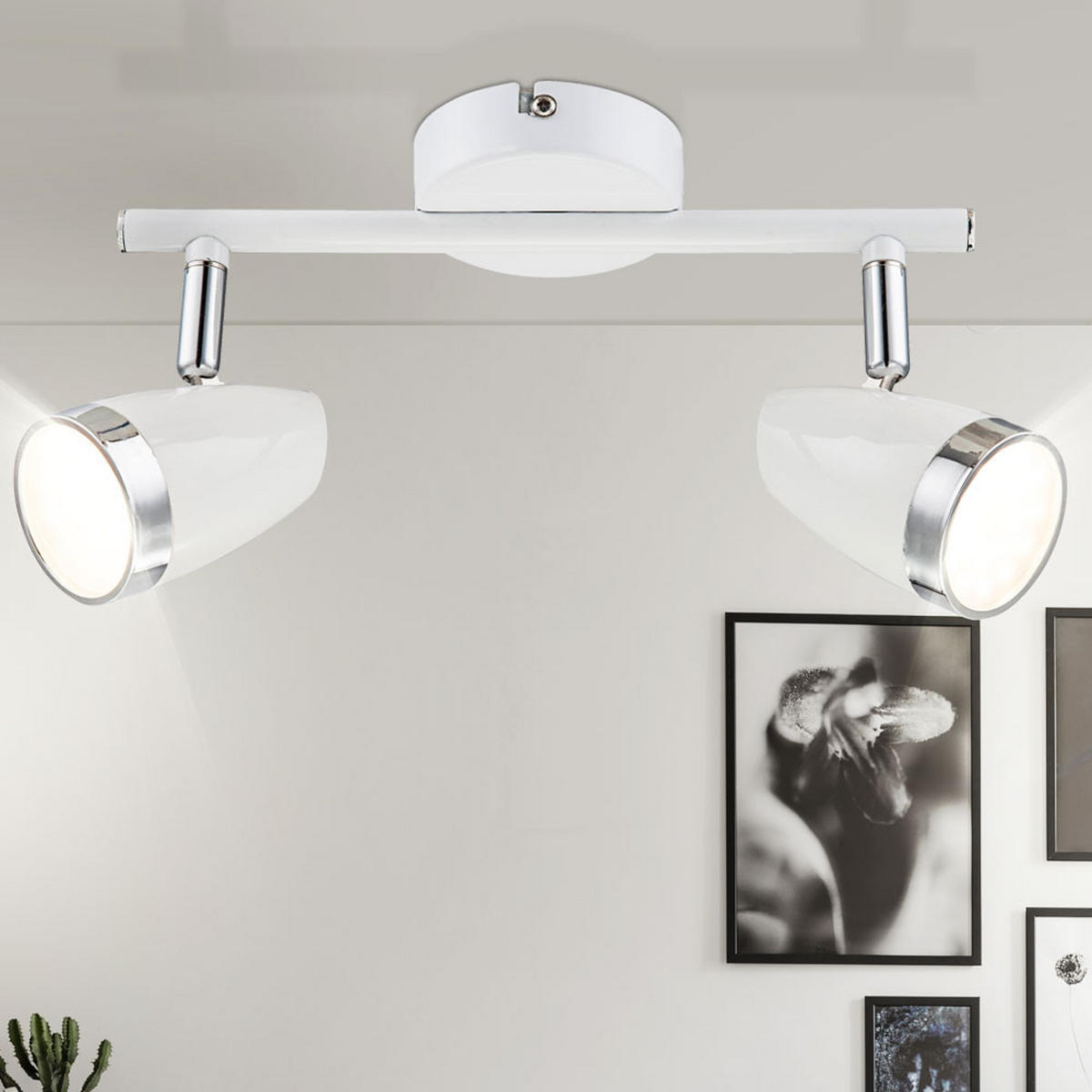 LED DECKENLEUCHTE Metall Weiß MINOU - Weiß, Metall (25/8/15.5cm) - Globo Lighting