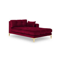 CHAISELONGUE rechts Mamaia aus Samt rot - Rot, Textil (102/75/185cm) - Micadoni
