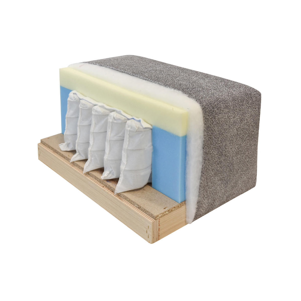 SCHLAFSOFA 3-sitzer aus stoff - alba 246/112/76 cm - Grau, Textil (112/76/202cm) - Calicosy