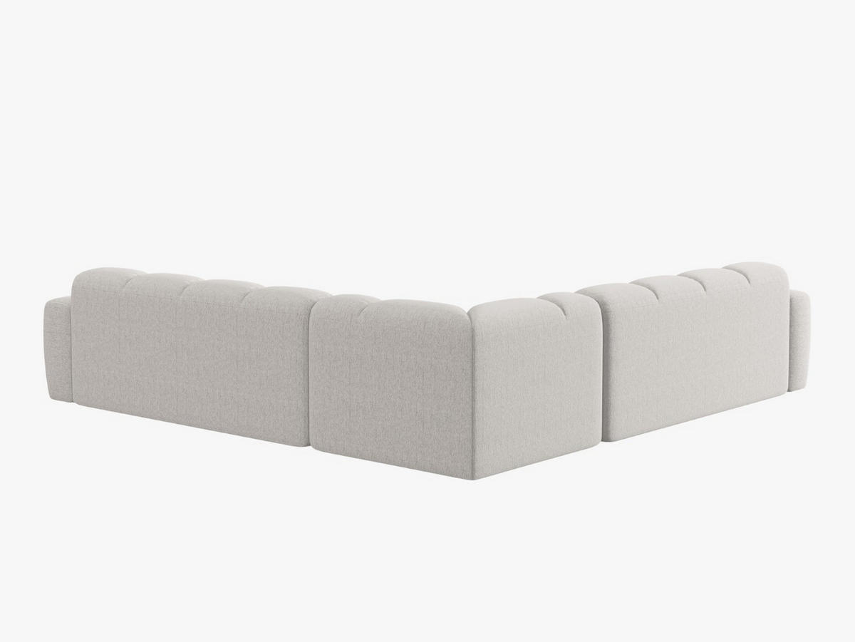ECKSOFA Lisa aus strukturiertem Stoff hellgrau 5 Sitzplätze - Hellgrau, Textil (310/310cm) - Micadoni
