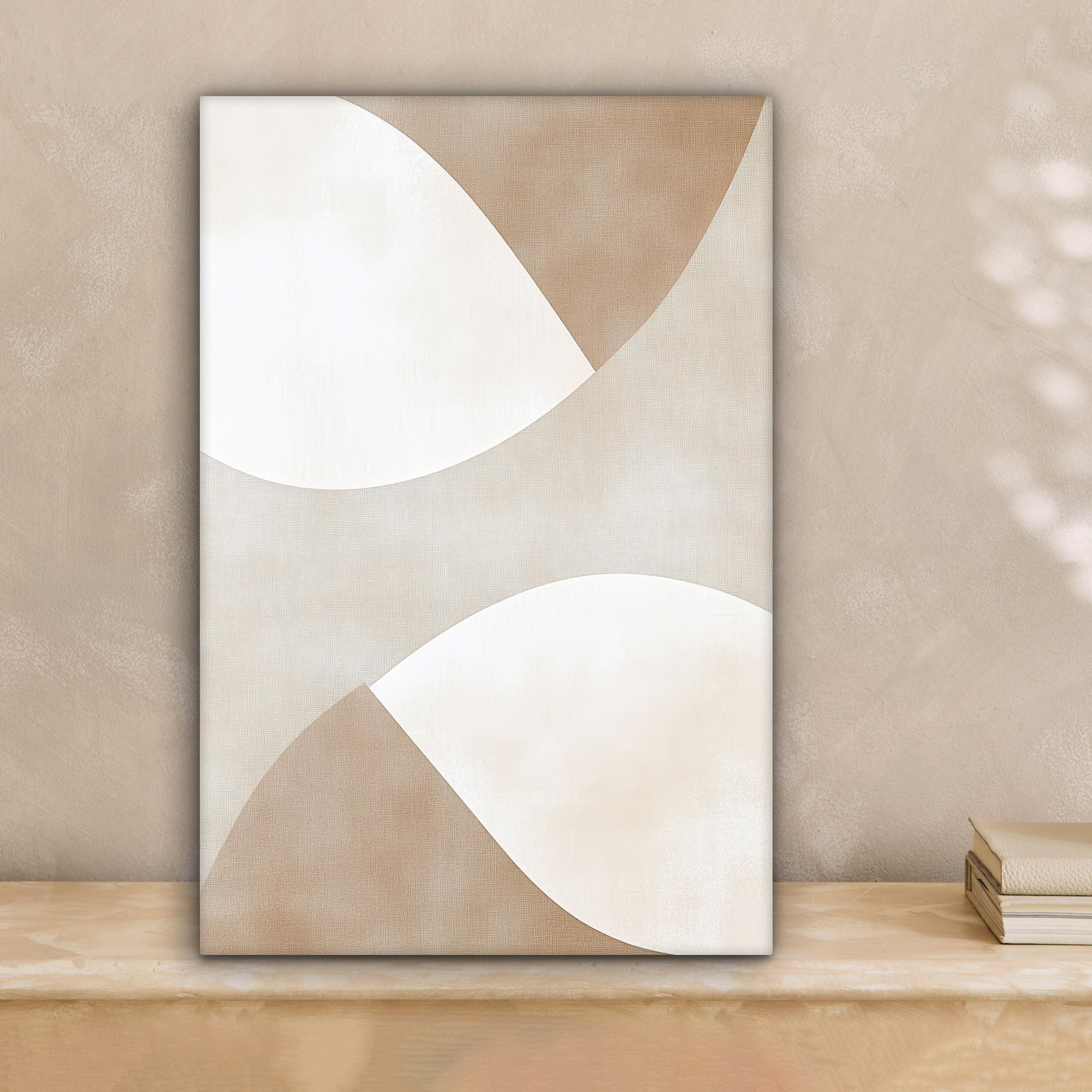 LEINWANDBILD Braun - Japandi - Abstrakt 20x30 cm - Sandfarben, Textil (20/30cm) - MuchoWow