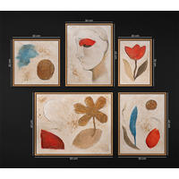 GEMÄLDE Poesie des Tages Schattenfugenrahmen Eichefarben 5-teilig - Eichefarben, Holz (90/80cm) - YS-art gallery