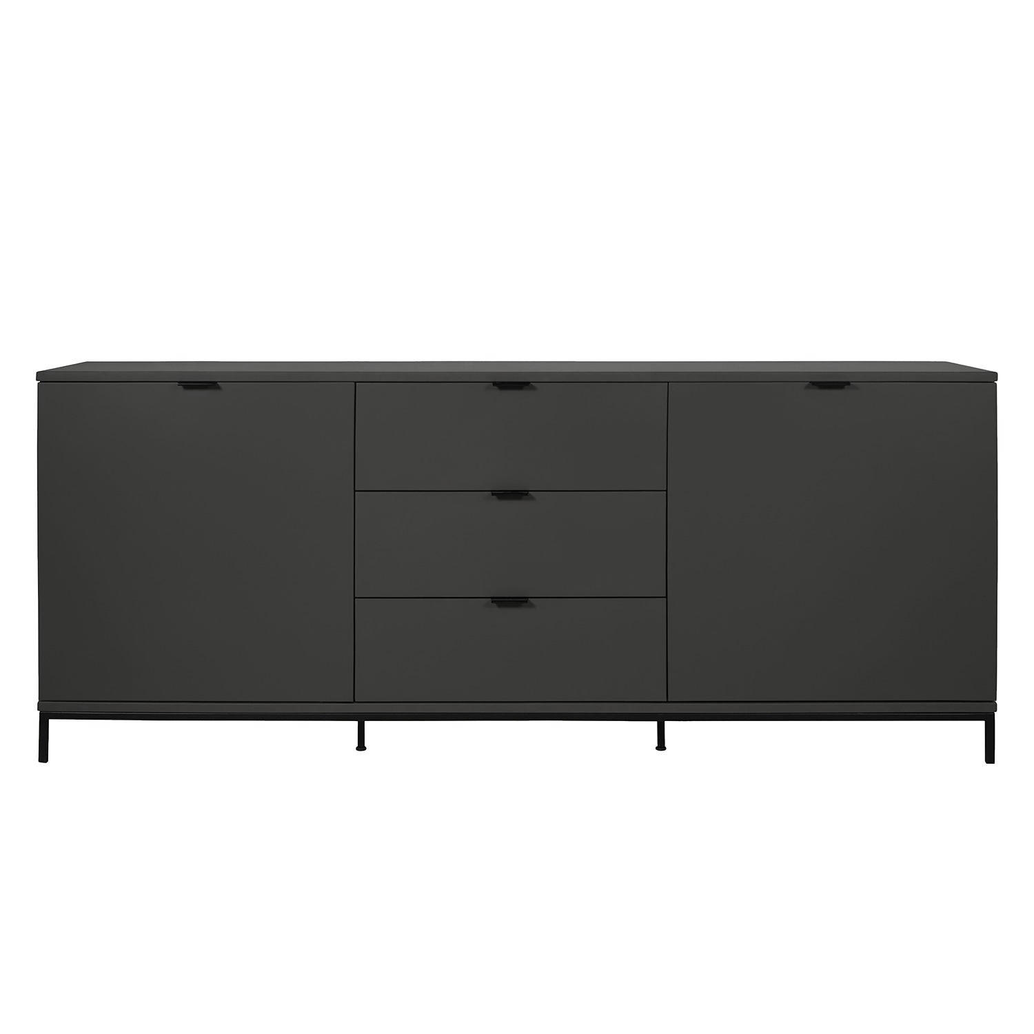 SIDEBOARD - Dunkelgrau, 180 cm - Dunkelgrau/Schwarz, Holzwerkstoff (180/74/40cm) - home24