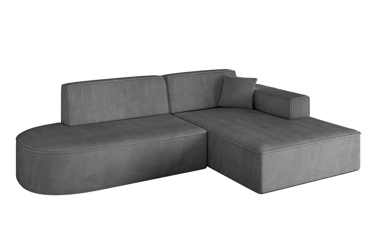 ECKSOFA Ottomane Rechts IREA-L1-v4 - 234x171x79 cm Duneklgrau - Dunkelgrau, Holzwerkstoff/Textil (171/234cm) - ALTDECOR