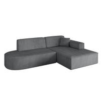 ECKSOFA Ottomane Rechts IREA-L1-v4 - 234x171x79 cm Duneklgrau - Dunkelgrau, Holzwerkstoff/Textil (171/234cm) - ALTDECOR