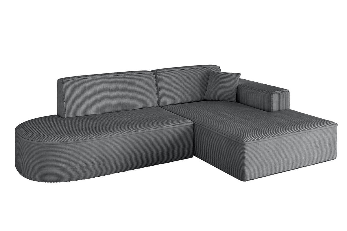 ECKSOFA Ottomane Rechts IREA-L1-v4 - 234x171x79 cm Duneklgrau - Dunkelgrau, Holzwerkstoff/Textil (171/234cm) - ALTDECOR