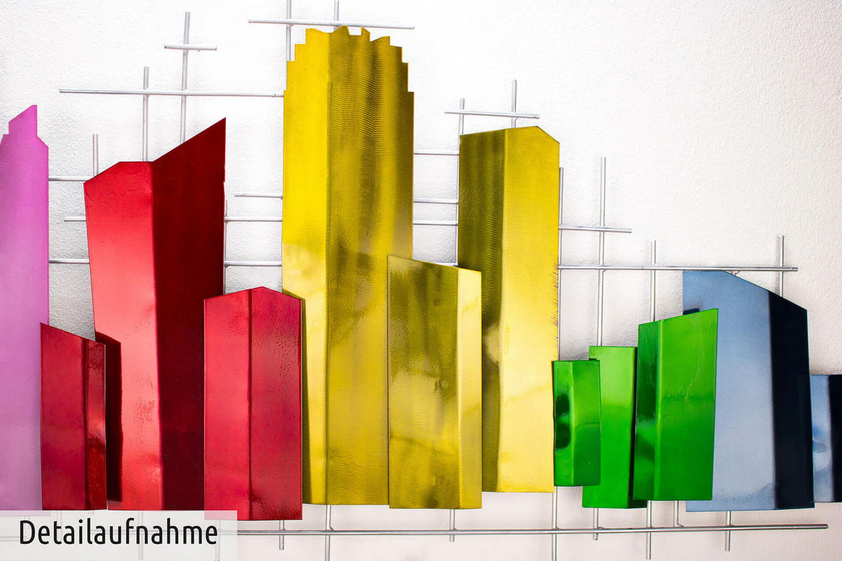 WANDDEKO Bunt 130/60 cm - Multicolor, Metall (4.02/60/6cm) - KUNSTLOFT