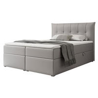 BOXBETT CHESTER 180/200 cm mit Matratze und Topper, Grau - Grau, Holzwerkstoff/Textil (180/200cm) - Idohome